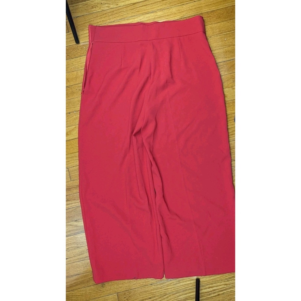 Zara Fluid Pareo Pants Women Sz XL Red Palazzo Wide Leg Flowy Boho, Art Teacher,